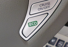 ECOモードでの制御は都心部では安心感となる。走りはかったるいが、これで消費を抑えられる。