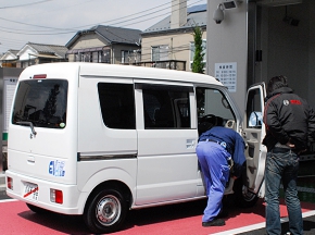 車台番号確認をしてコース内へ