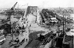 永代橋　開通風景：昭和2年（1927年）3月（東京大学工学部社会基盤学専攻 所蔵）