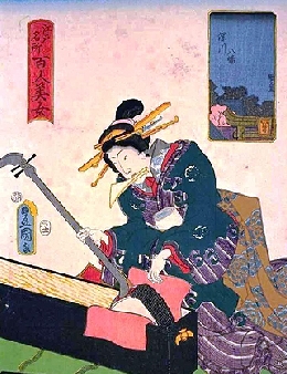 江戸名所百人美女・深川八幡 歌川豊邦  (国立国会図書館所蔵)